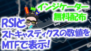 【無料配布】RSIとストキャスティクスの数値をMTFで表示できるインジケーター